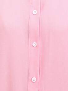 SHEIN Tween Girls Pink Dress,Cute Summer Tea Party Pink And White Striped Colorblock Ruffle Hem Fitted Flare Sleeve Woven Fabric Back To School Everyday - Baby Pink - View 5