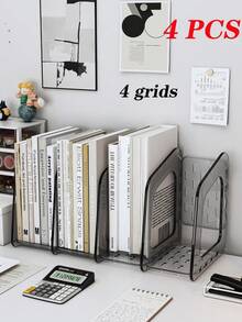优质亚克力灰色加厚创意简约大容量书架，办公桌书籍文件收纳架，返校季必备 - 灰色 - 查看 13