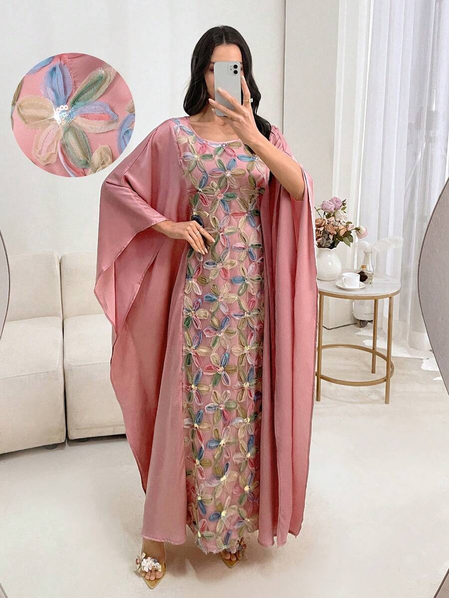 Al Najma 优雅拼接3D立体花卉土耳其长裙及阿拉伯传统长袍，春夏款