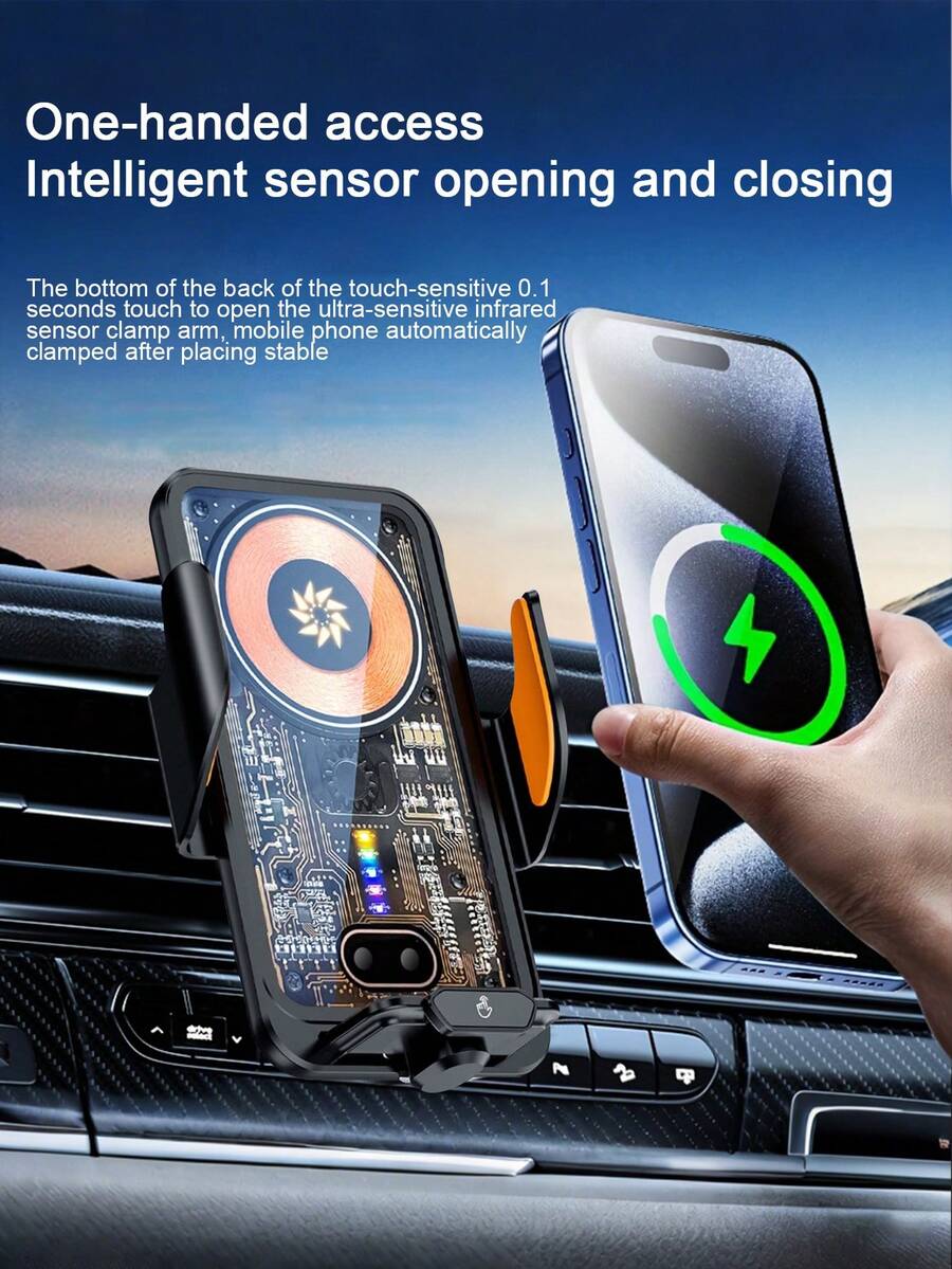 Teckwe 车载手机支架；红外感应开合；智能充电识别；360°旋转