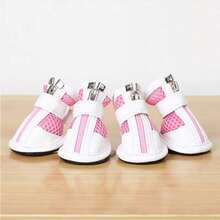 1 Set Of Cute Pink Zippered Breathable Pet Shoes, Suitable For Small Dogs - Pink - View 11
