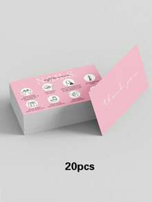 20pcs/Pack, Nail Care Instruction Cards, Suitable For Manicure Salon Customer Care Guide Business Cards,School Supplies,Back To School - Multicolor - View 9