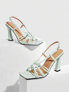 CUCCOO SZL Women Shoes Spring/Summer Thick Heel Straps Vacation Sexy High Heel Sandals Valentine's Day - Light green - View 9