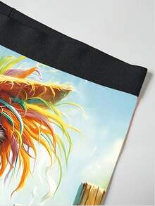 3条装男士印花平角内裤 - 彩色 - 查看 3