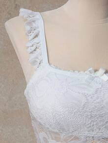 Bellisia Spring/Summer Floral Lace Fabric Tie-Up Camisole Strap Bikini Set,2026 New Women's Swimwear ArrivalFor School,Suitable For Holiday, Date, Afternoon Tea, Western, Cruise, Beach, Island, Road Trip, All Seasons, Music Festival, Boho Vacation,Bohemian Vacation, Chill Autumn ,Western Boho ,Elegant Tops For Women - Beige - View 6