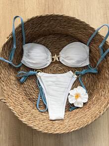Swim Mod Bộ bikini 2 mảnh thời trang mùa hè Springbreak dành cho nữ, gồm áo quây hở lưng in hình sao biển và quần bikini buộc dây bên hông. - Nhiều màu - Xem 3