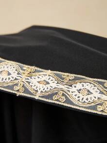 Teen Girl Elegant Party Ribbon Decor Jacket & Dress Set - Black - View 8