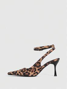 CUCCOO SZL Women's Pointed Toe Leopard Print Buckle Design Fashionable High Heels, Versatile For Daily Wear Valentine's Day - Multicolor - View 9