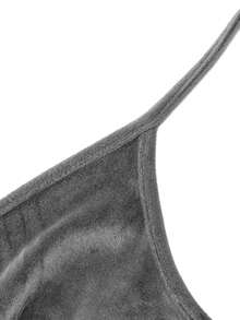 Ocili Women's Leisure Velvet Comfortable Minimalist Slip Dress Sleepwear - Grey - View 3