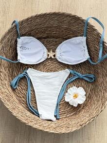 Swim Mod Bộ bikini 2 mảnh thời trang mùa hè Springbreak dành cho nữ, gồm áo quây hở lưng in hình sao biển và quần bikini buộc dây bên hông. - Nhiều màu - Xem 2
