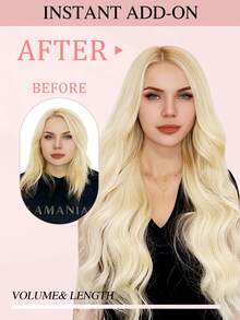 7片装，含20个夹子，115克双层缝制隐形夹式接发，真人发，#613金色，真人发夹式接发，真人发双层缝制，夹式接发，14-22英寸，适合女性、女孩日常佩戴，冬季、圣诞节、万圣节装扮，秋季服装，女士秋季穿搭