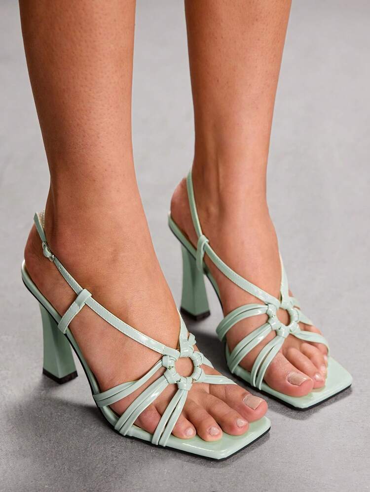 CUCCOO SZL Women Shoes Spring/Summer Thick Heel Straps Vacation Sexy High Heel Sandals Valentine's Day