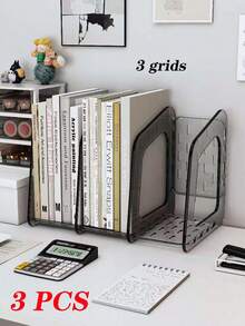 优质亚克力灰色加厚创意简约大容量书架，办公桌书籍文件收纳架，返校季必备 - 灰色 - 查看 15