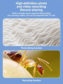 Teckwe 1000倍儿童手持显微镜，教育科学套装，数字显微镜，可充电迷你口袋显微镜，生日礼物，适合3岁以上儿童，600mAh电池 - 彩色 - 查看 4