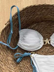 Swim Mod Bộ bikini 2 mảnh thời trang mùa hè Springbreak dành cho nữ, gồm áo quây hở lưng in hình sao biển và quần bikini buộc dây bên hông. - Nhiều màu - Xem 4