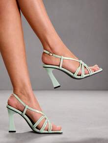 CUCCOO SZL Women Shoes Spring/Summer Thick Heel Straps Vacation Sexy High Heel Sandals Valentine's Day - Light green - View 5
