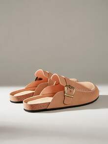 Solecia 女士搭扣设计休闲平底鞋，百搭时尚 - 棕色 - 查看 4