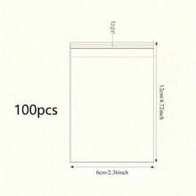 100个透明自封塑料袋，OPP包装袋，可重复密封，非常适合包装衣物、艺术品、礼品、珠宝、装饰包装、卡片，防尘防潮，圣诞节适用。 - 無色 - 查看 18