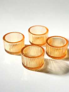 烛台套装（4/12/24/36个），2英寸 x 1.4英寸小玻璃茶蜡烛台（不含蜡烛），非常适合用作婚礼餐桌中心装饰、节日派对家居装饰、万圣节、恐怖主题、秋季、冬季、节日、房间装饰、礼品。 - 金黃色 - 查看 8