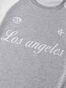 PAVTROS 男士字母印花圆领短袖休闲T恤和抽绳腰短裤套装 - 彩色 - 查看 5