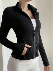 DAZY 女士修身常规款户外夹克 - 黑色 - 查看 3