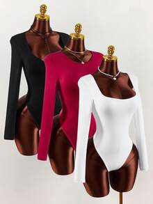 Amplova Women's Multi-Collar Versatile Inner Shirt, Sexy & Layering Piece For Autumn/Winter Bodysuits For Women Long Sleeve - Multicolor - View 22