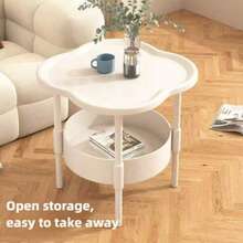 1pc Clover Reinforced Stable Bedside Table, Modern Minimalist Small Coffee Table - Multicolor - View 1