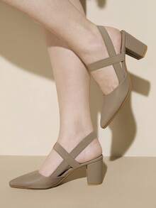 CUCCOO CURVES Women's Pointed Toe Criss-Cross Design Fashionable High Heels, Versatile For Daily Wear Valentine's Day