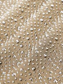 Hauture Pantalones cortos de cintura alta con pedrería en todo el diseño - Caqui - Ver 8