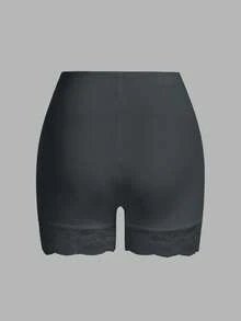 SHEIN Essnce 2pcs/Set Plus Size Women Lace Patchwork Leggings - Multicolor - View 6