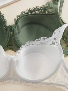2件套蕾丝文胸和无钢圈文胸套装 - 彩色 - 查看 5