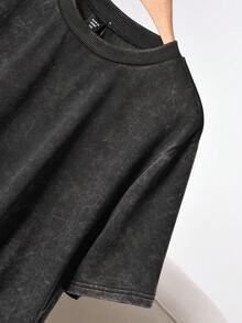 CosyJoli Hollow Back Bowknot Knitted T-Shirt - Black - View 5