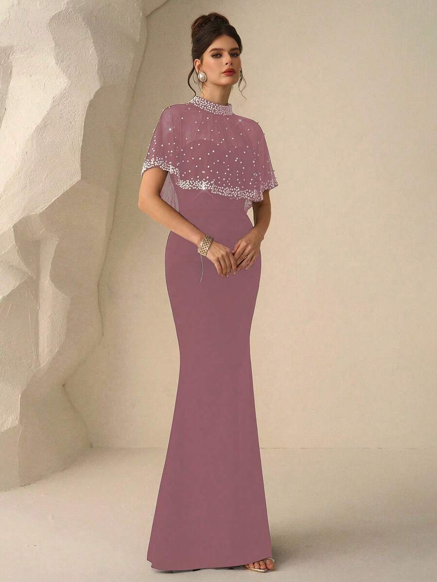 Coutiva Đầm dạ hội cao cấp dành cho nữ, đầm trang trọng với phần đuôi cá thanh lịch, phong cách quý phái sang trọng. - Màu tím hoa cà - Xem 1