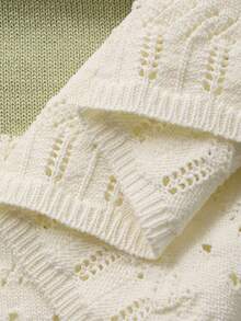 Vivie Lora Women's Round Neck Loose Lace Patchwork Contrast Color Knit Sweater Top - Green - View 7