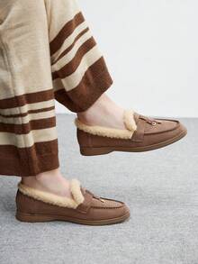 CUCCOO BIZCHIC Giày thể thao đế bằng nữ, kiểu dáng thường ngày, dễ xỏ. - Lạc đà - Xem 4