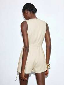 Maija Women's Elegant Solid Color Sleeveless Jumpsuit, Suitable For Urban Commute, Business Casual, Christmas, New Year Party, Holiday, Beach, Autumn/Winter