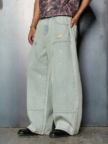 PAVTROS 男士水洗褪色时尚牛仔裤 - 淺色水洗藍 - 查看 3