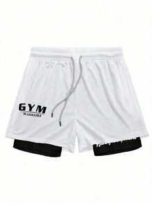 Gym Rark 男士弹力腰带抽绳休闲夏季运动短裤健身短裤速干短裤白色健身短裤男士运动短裤，轻便 - 白色 - 查看 3