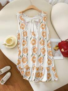 SHEIN Frenchy Đầm không tay in hoa cỡ lớn - Nhiều màu - Xem 6