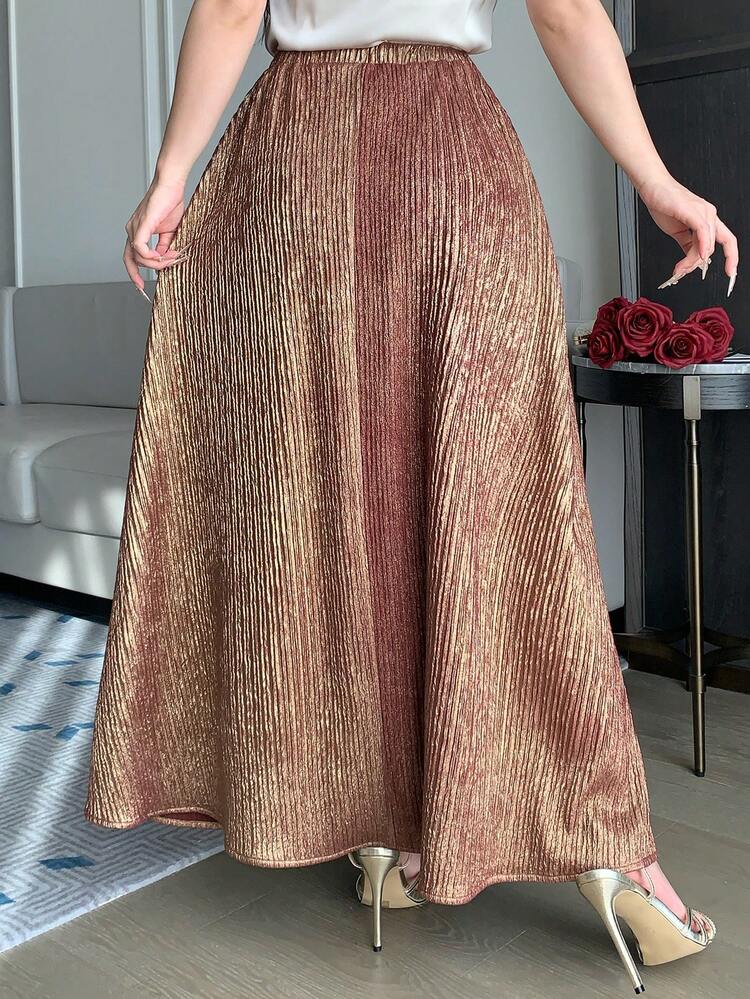 Elegant Women's Long Sequin Decorated Skirt, Suitable For Spring/Summer, Weddings, Parties, Formal Events