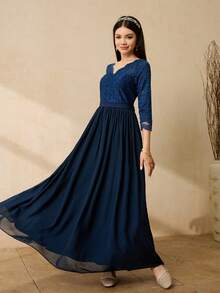 少女派对服装 - 藏蓝色 - 查看 3