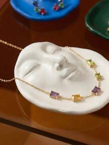 Joivida 1件创意人脸首饰碟蜡烛托盘树脂家居装饰摆件道具，可用于展示戒指、耳环、硬币