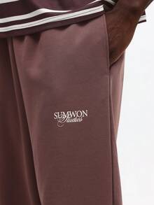 SUMWON 休闲短袖条纹Polo衫套装，搭配同款运动裤，宽松版型，夏季街头风居家服 - 彩色 - 查看 6