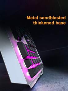 Teckwe True Mechanical Keyboard With Tactile Feedback Metal Panel 26-Key Rollover Vibrant RGB Backlighting Gaming And Office Keyboard - Multicolor - View 6