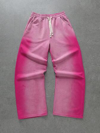 Pantaloni della tuta casual larghi con vita con coulisse e tasche, effetto sfumato