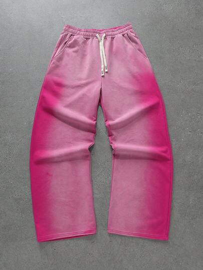 Pantalon de survêtement ample à taille coulissante avec poches, effet dégradé pour hommes