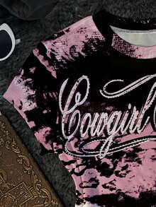 Glimmora Áo thun ngắn tay in chữ phối màu tương phản thời trang mùa hè - Nhiều màu - Xem 3