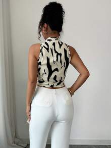 Elenzga Top de tirantes casual y elegante para verano - Albaricoque - Ver 2