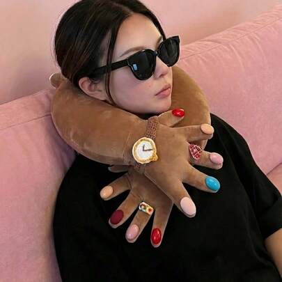 Joivida Gối du lịch sáng tạo siêu mềm mại, gối ôm cổ máy bay với hai tay ôm dễ thương, gối ngủ hình chữ U di động bằng mút hoạt tính dành cho phụ nữ, bé gái, văn phòng, ngủ trưa, trang trí nhà cửa, quà tặng 2025