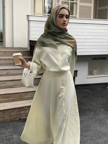 Solavon 新款宽松舒适休闲日常百搭时尚两件套 - 淡黃色 - 查看 5